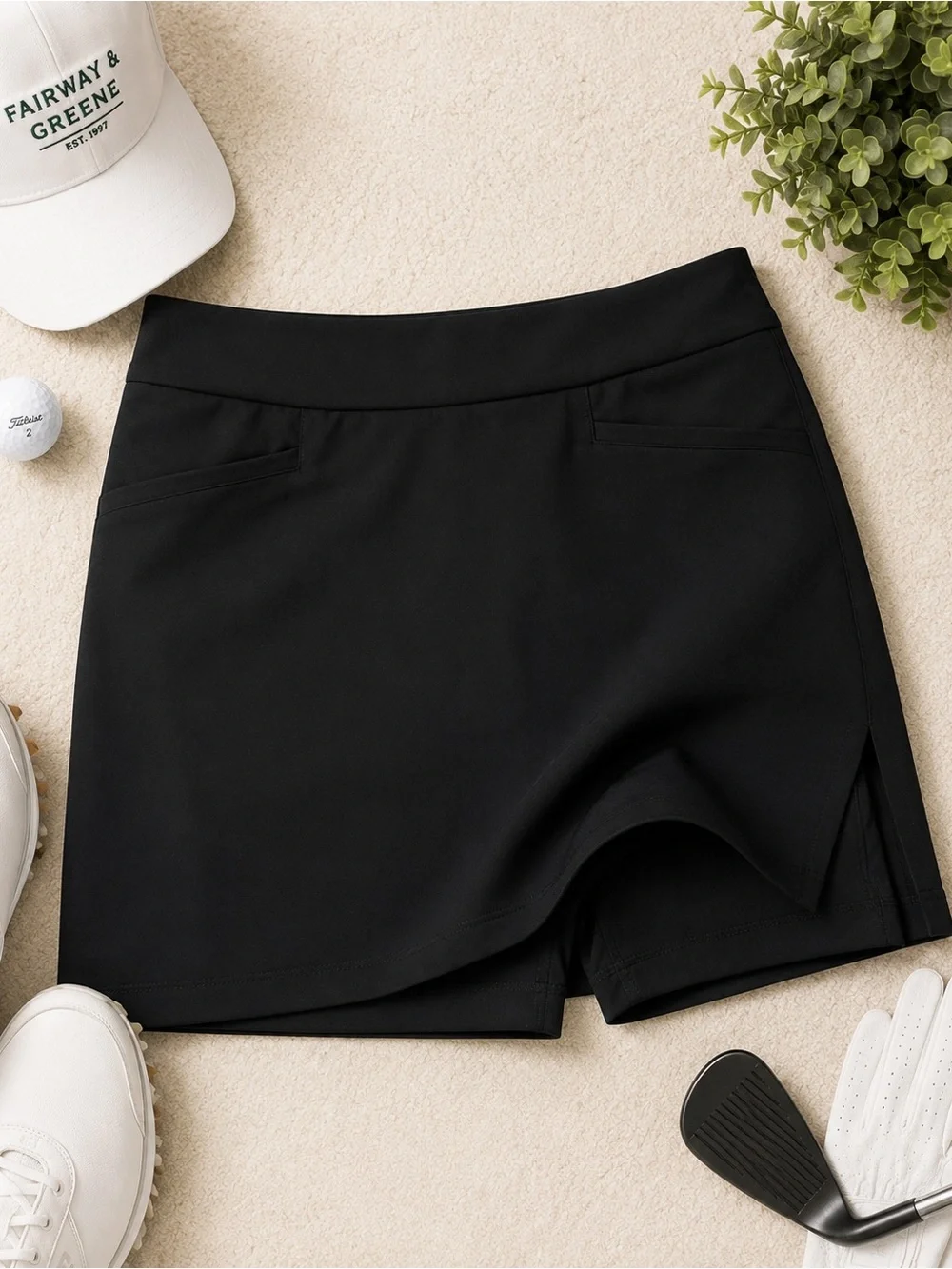 Fairway & Greene‎ Black Golf Skort Skirt Athletic Stretch Pull-On Size Small